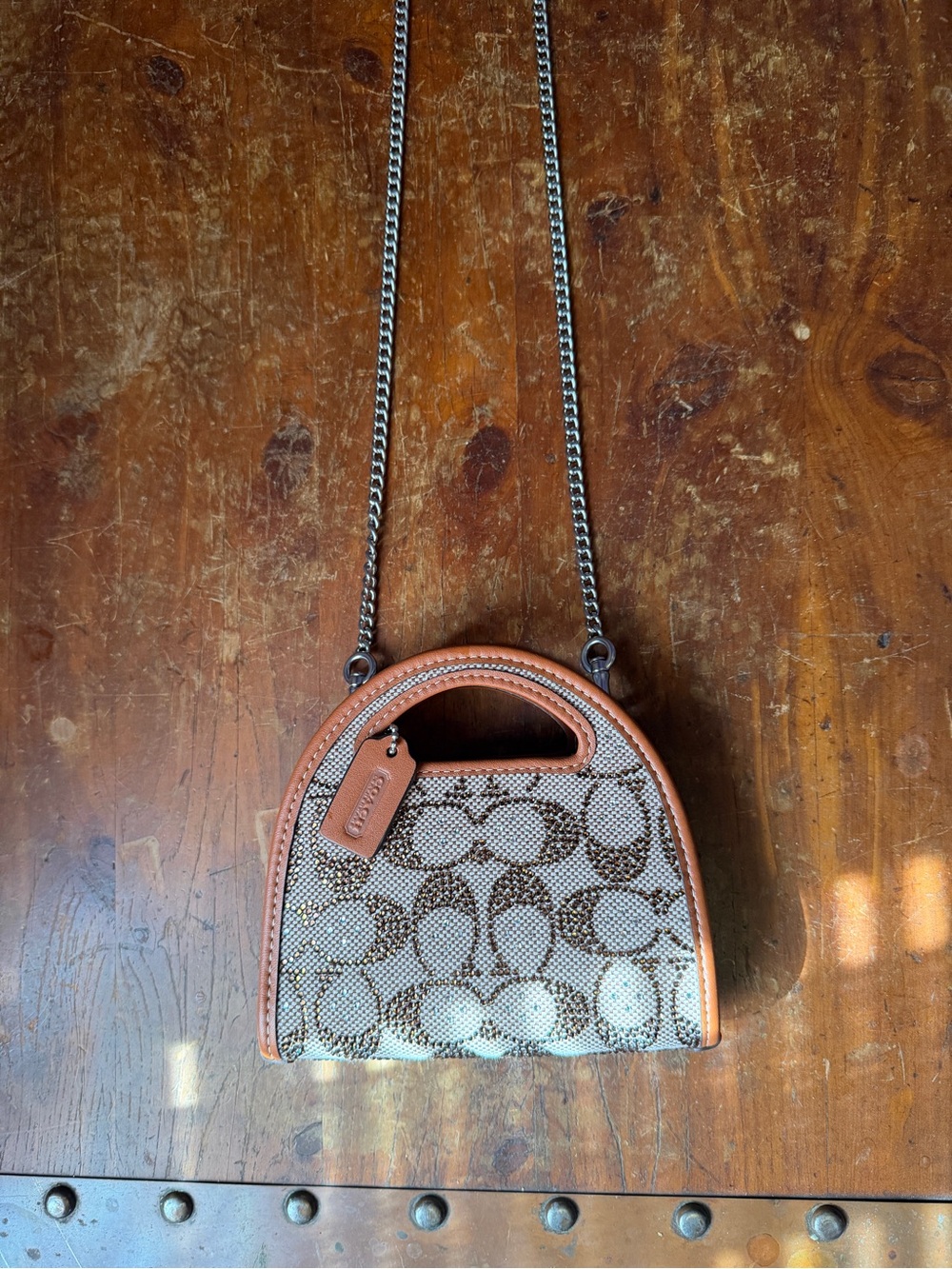 NWOT Limited Coach Top Handle Card Case In Crystal Signature Jacquard CX243 - Picture 2 of 7